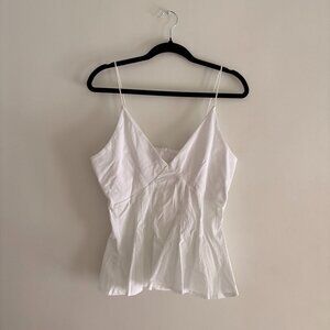 Zara White Structured Peplum Cami Top BNWT Size XL Minimalist Summer